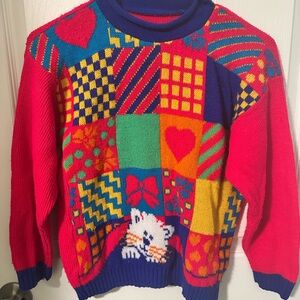 Vintage Kids Cat Sweater